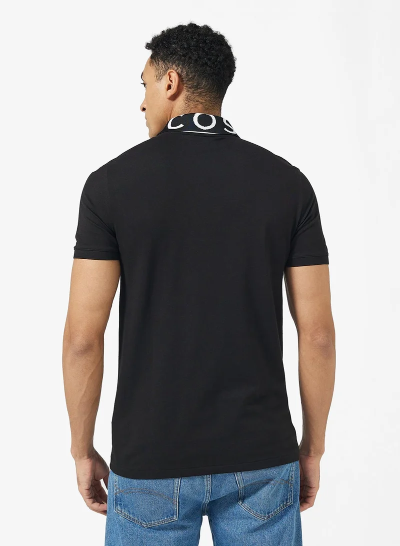 LACOSTE Jacquard Collar Stretch Polo